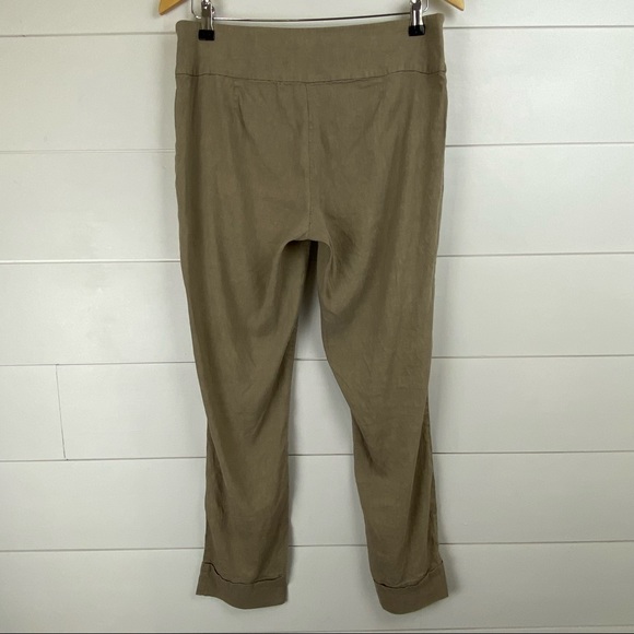 Eileen Fisher Small Linen Blend Cuffed Slim Ankle stretch Lightweight Pants - Picture 9 of 12